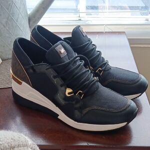 Michael Kors Black and Gold Women's Sneakers
